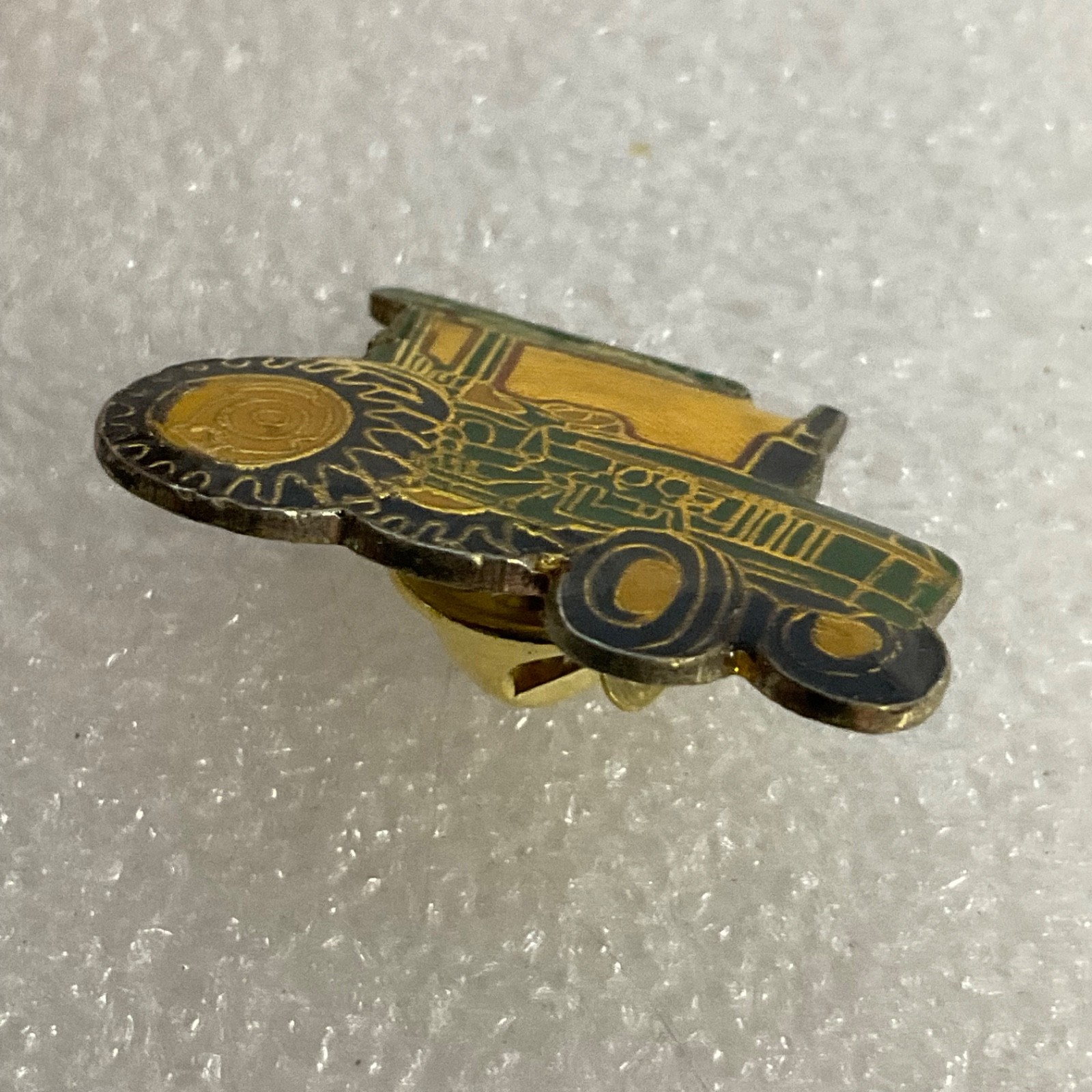 Green Yellow Gold Tractor Vintage Lapel Pin Farm Equipment Collectible Badge - Image 8
