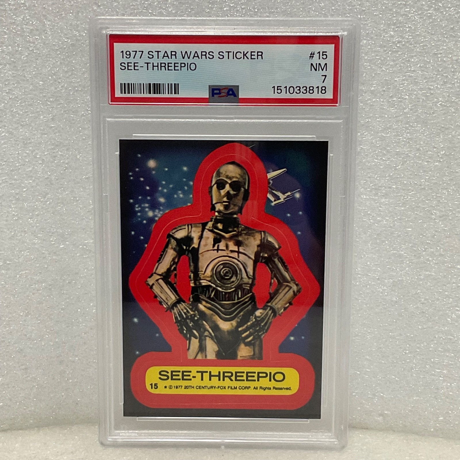 1977 Star Wars See-Threepio Sticker Card #15 PSA 7 CERT#151033818 - Image 3