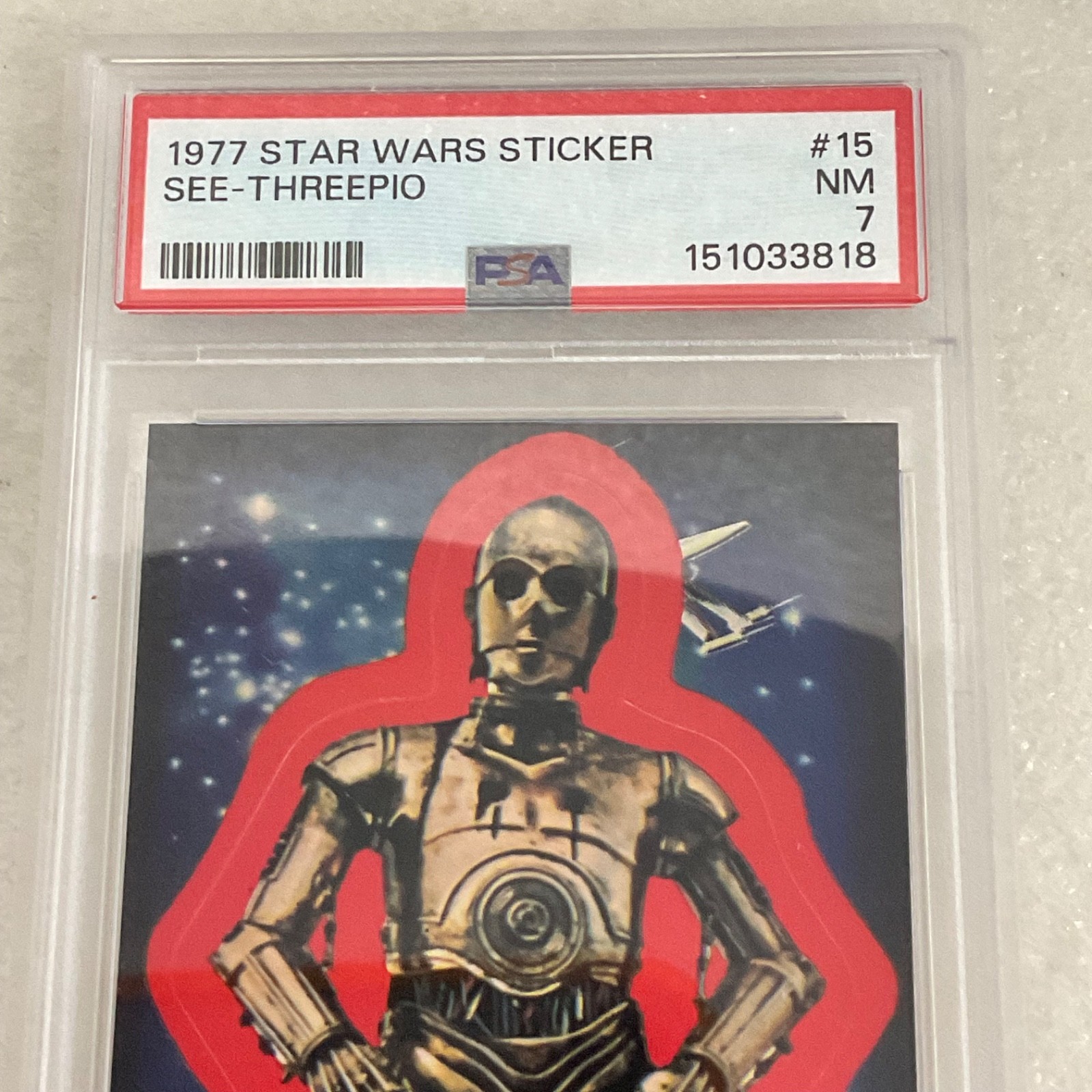 1977 Star Wars See-Threepio Sticker Card #15 PSA 7 CERT#151033818 - Image 7