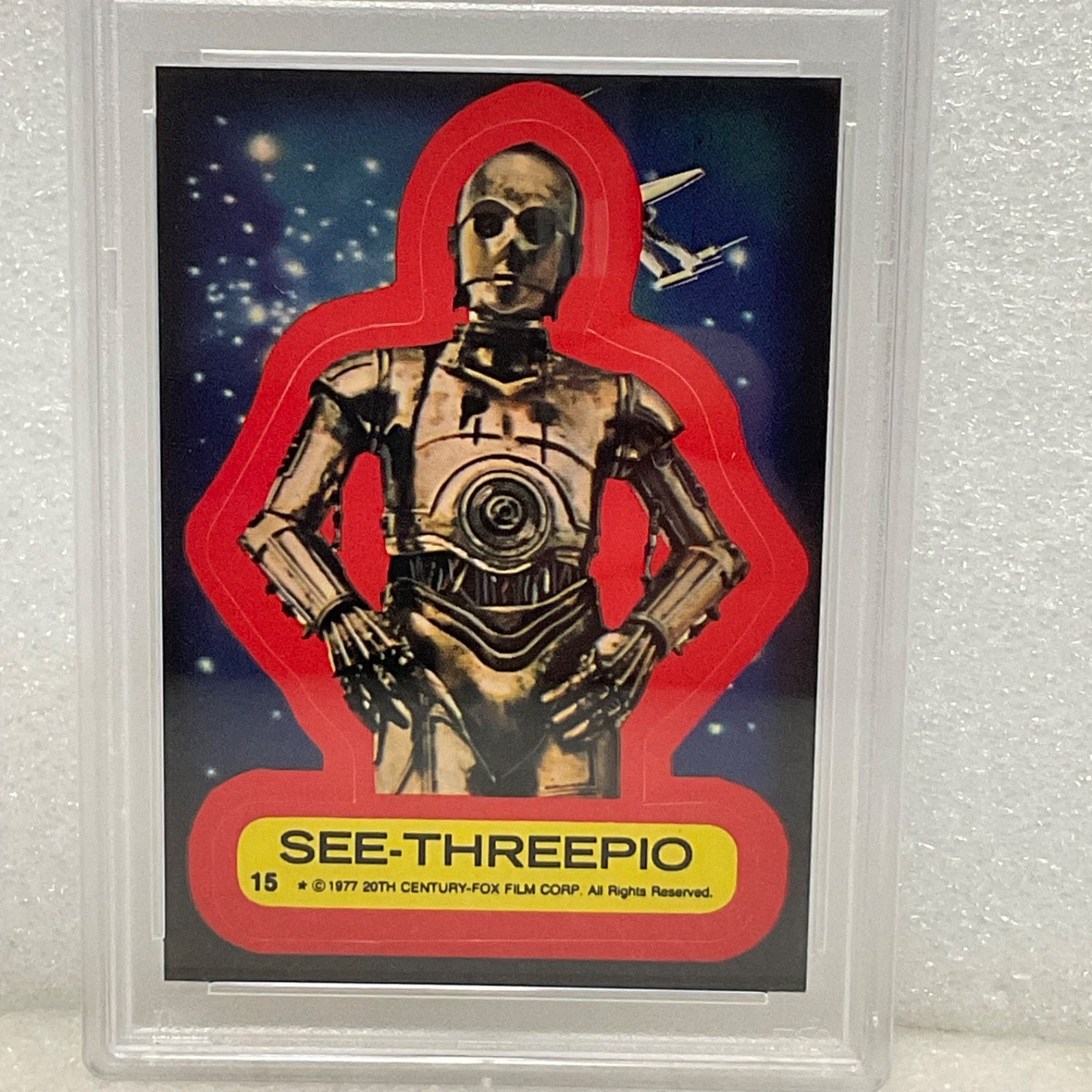 1977 Star Wars See-Threepio Sticker Card #15 PSA 7 CERT#151033818 - Image 4