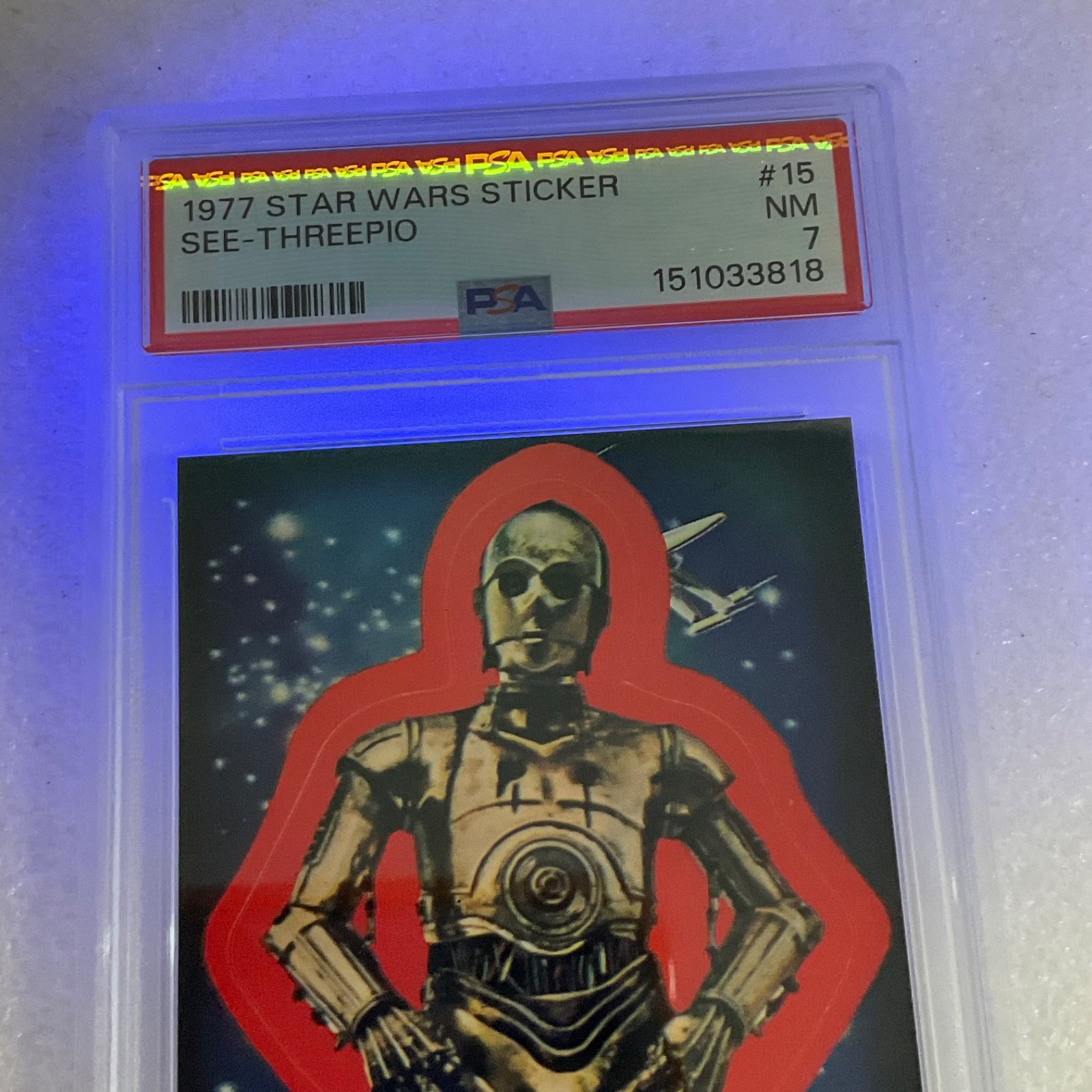 1977 Star Wars See-Threepio Sticker Card #15 PSA 7 CERT#151033818 - Image 18
