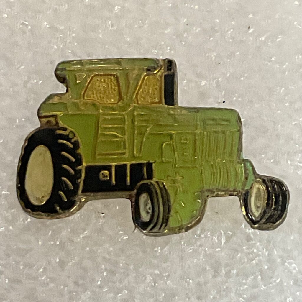 Vintage Green Tractor Lapel Pin Farm Equipment Collectible Tie Tack Enamel Badge - Image 1