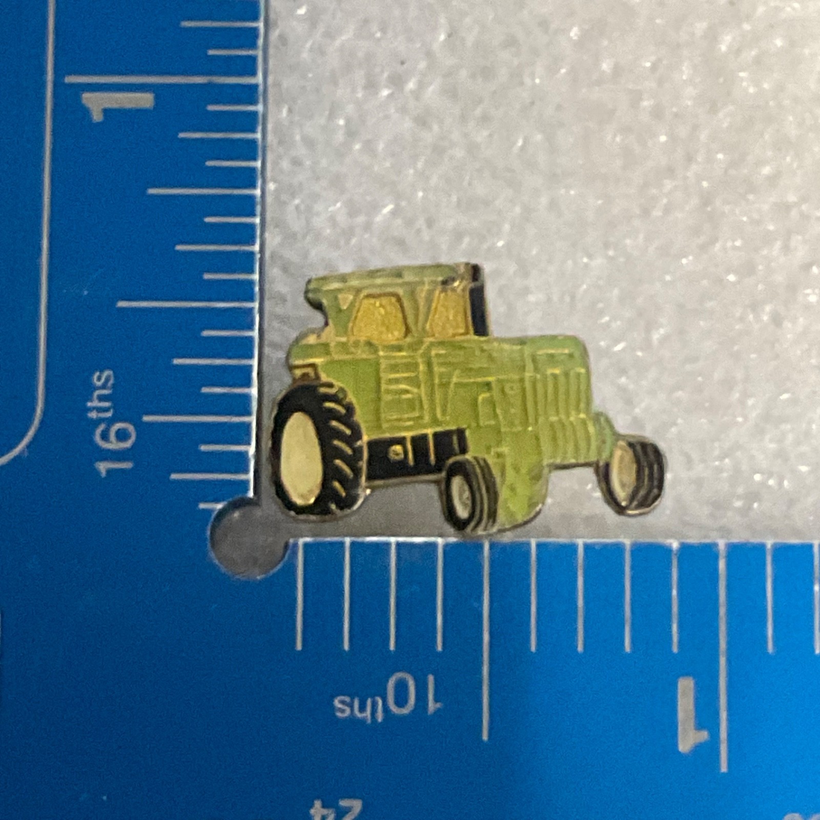 Vintage Green Tractor Lapel Pin Farm Equipment Collectible Tie Tack Enamel Badge - Image 3