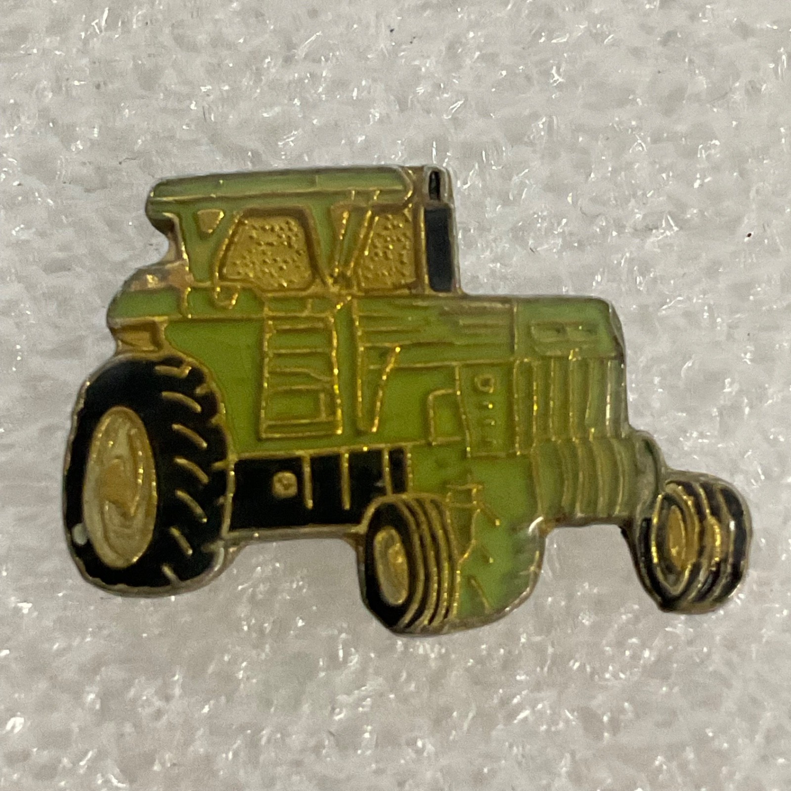 Green Vintage Tractor Lapel Pin Farm Equipment Collectible Tie Tack Enamel Badge - Image 1