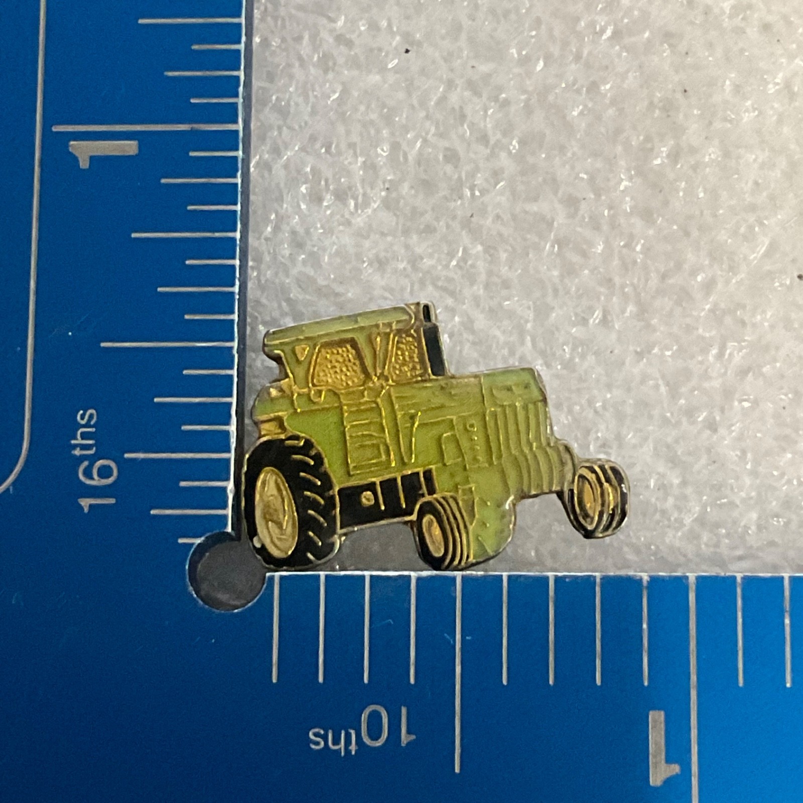 Green Vintage Tractor Lapel Pin Farm Equipment Collectible Tie Tack Enamel Badge - Image 3