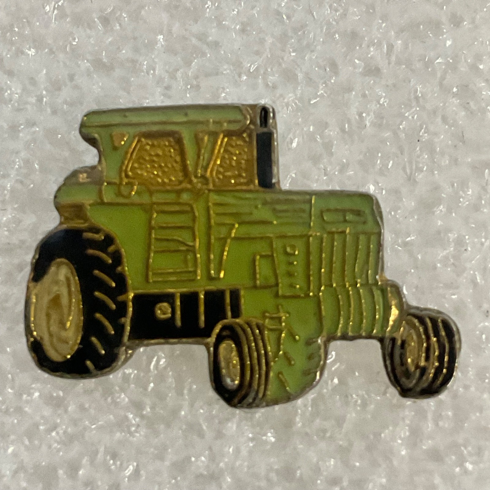 Green Tractor Lapel Vintage Pin Farm Equipment Collectible Tie Tack Enamel Badge - Image 1