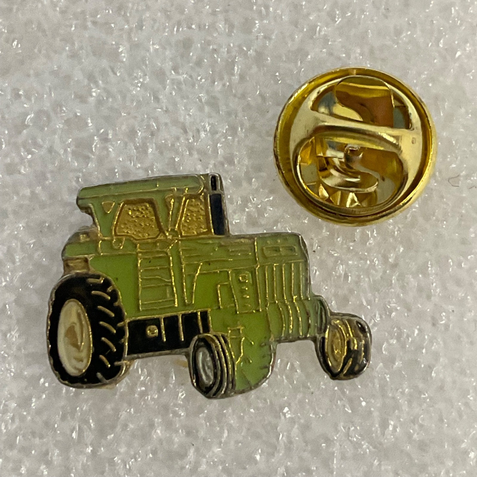 Green Tractor Lapel Pin Farm Equipment Collectible Vintage Tie Tack Enamel Badge - Image 4