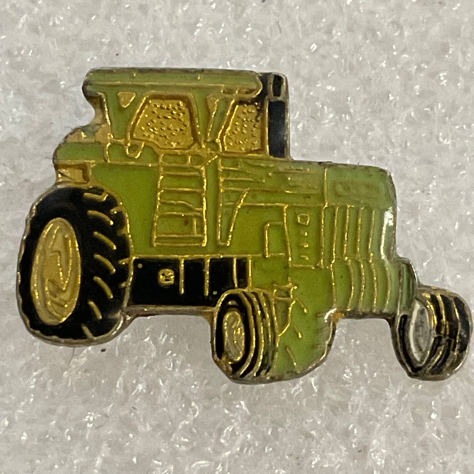 Green Tractor Lapel Pin Farm Equipment Vintage Collectible Tie Tack Enamel Badge - Image 1