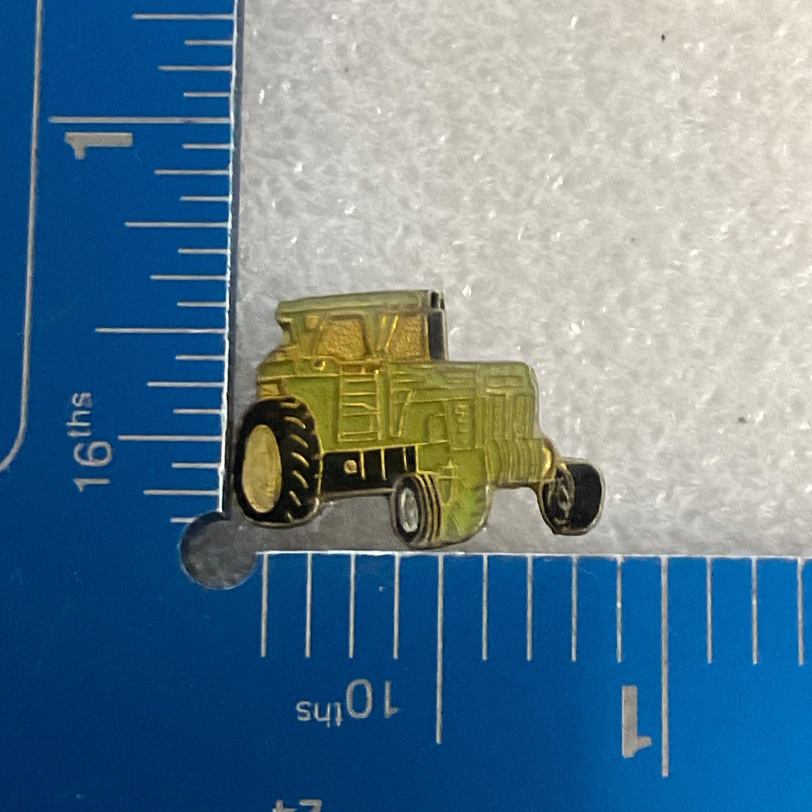 Green Tractor Lapel Pin Vintage Farm Equipment Collectible Tie Tack Enamel Badge - Image 3