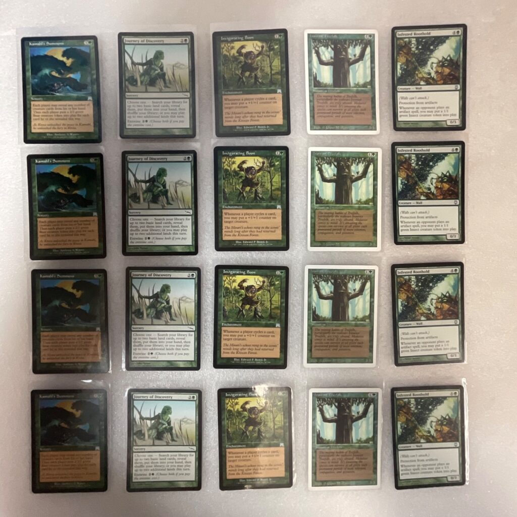 MTG 20 Card Green Lot Mixed Onslaught Mirrodin Darksteel Kamahl - Image 1