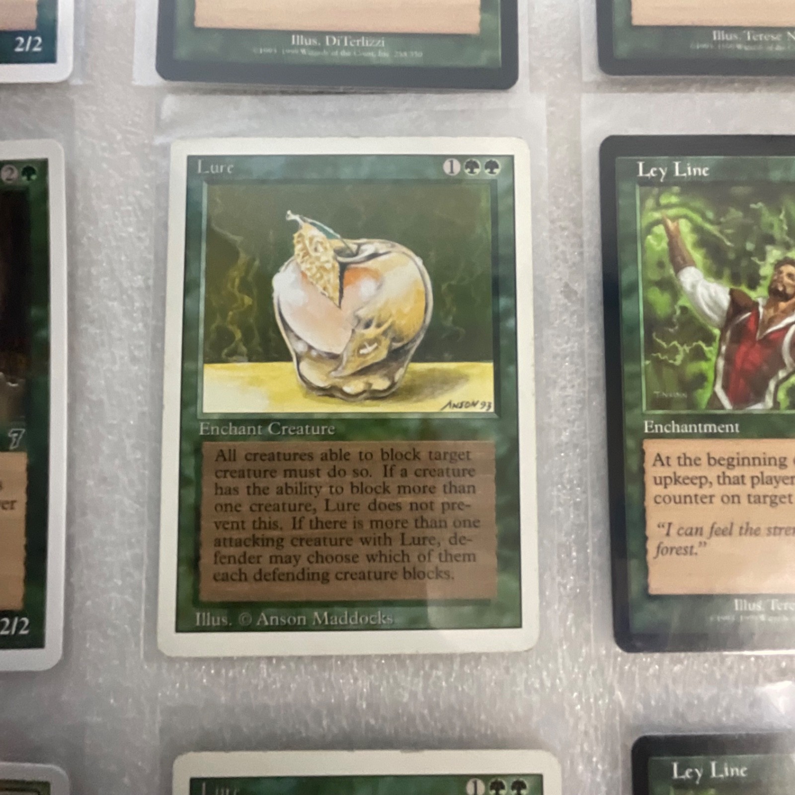 MTG 20 Card Green Mixed Sets Lot Ley Line Kurgadon Lure - Image 9