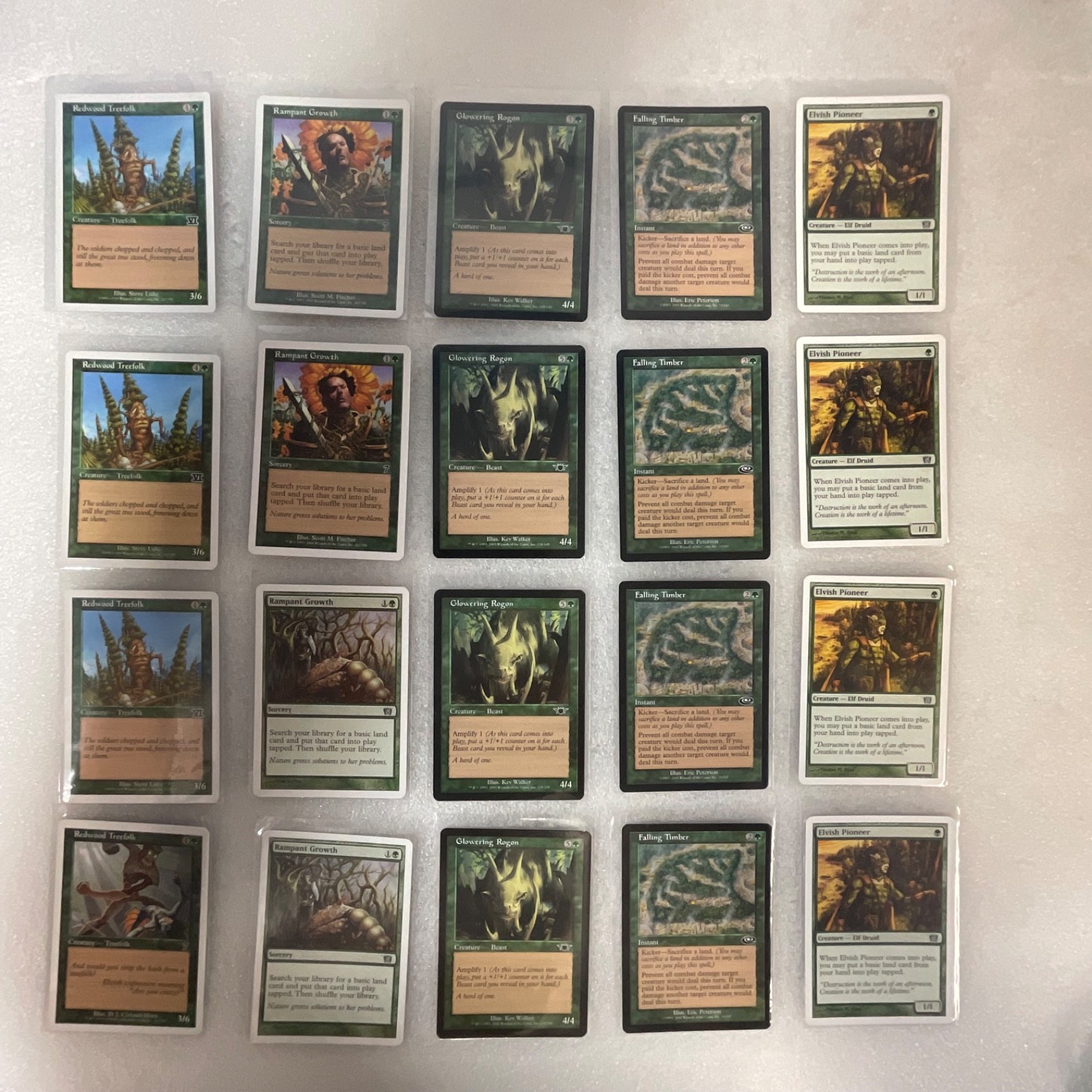MTG 20 Card Green Lot Mixed 6ED 7ED 8ED w Glowering Rogon - Image 1