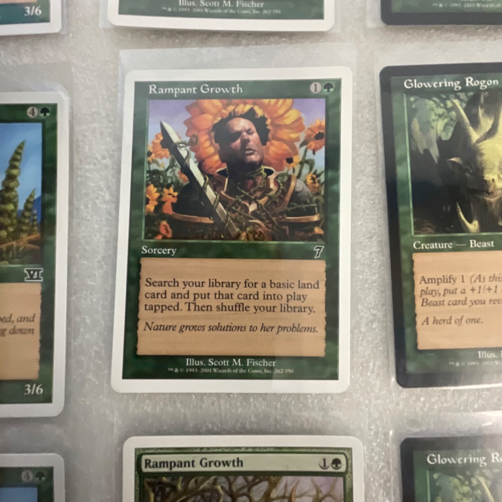 MTG 20 Card Green Lot Mixed 6ED 7ED 8ED w Glowering Rogon - Image 9