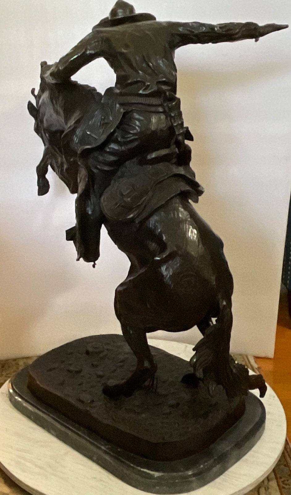 Frederic Remington Broncho Buster 32" Bronze Sculpture Western Art Repro - Image 6