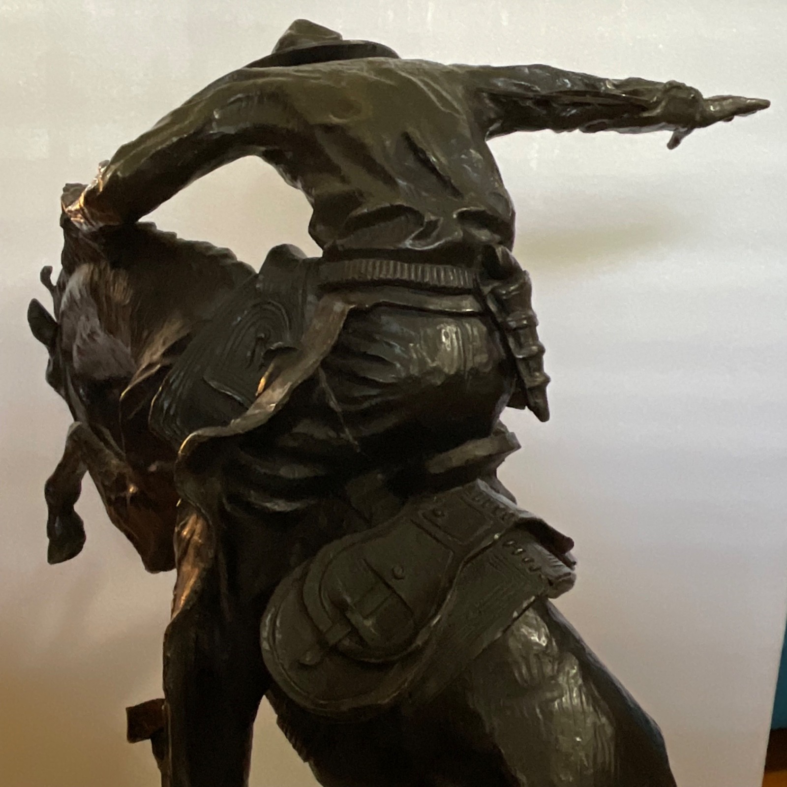 Frederic Remington Broncho Buster 32" Bronze Sculpture Western Art Repro - Image 7