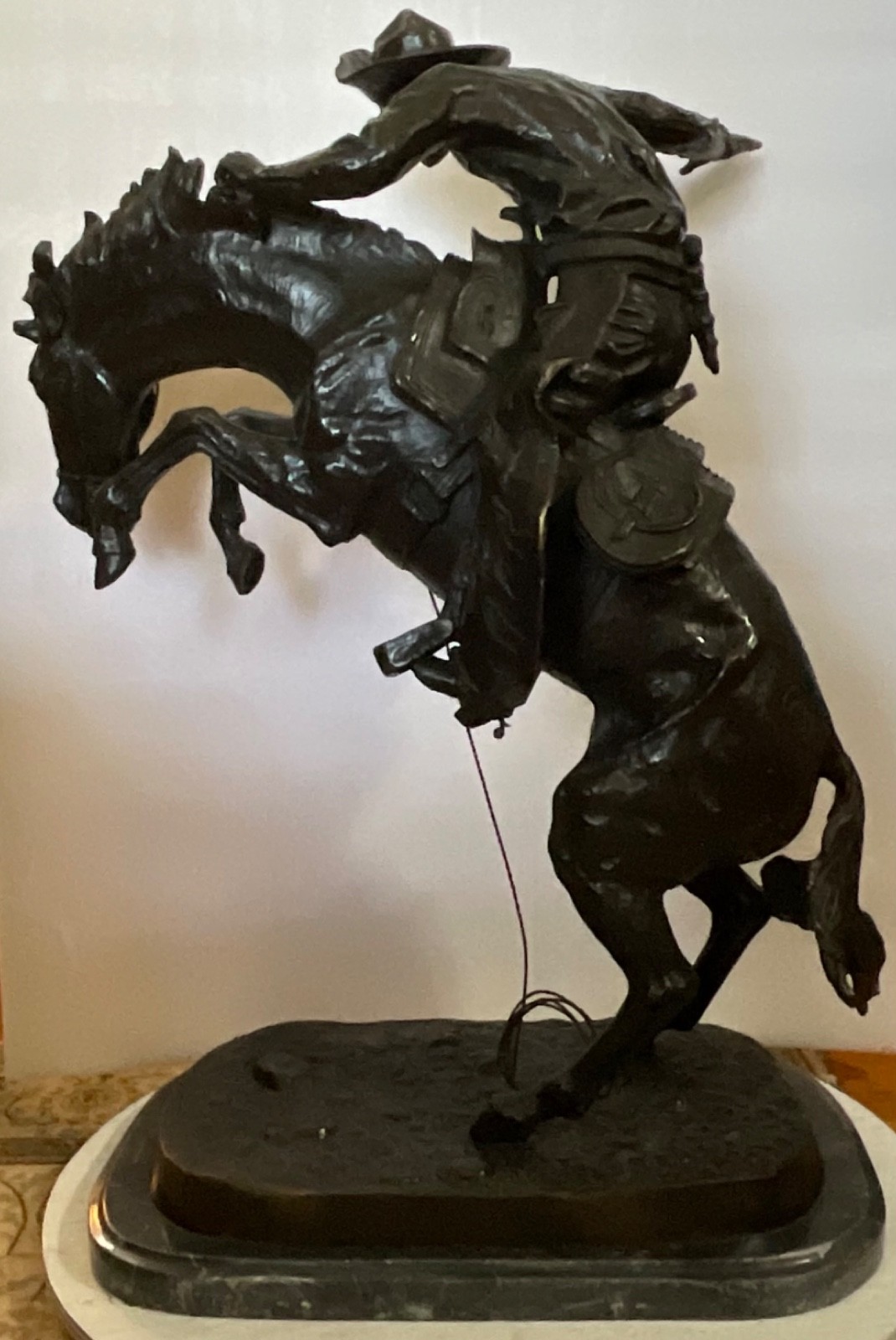 Frederic Remington Broncho Buster 32" Bronze Sculpture Western Art Repro - Image 8