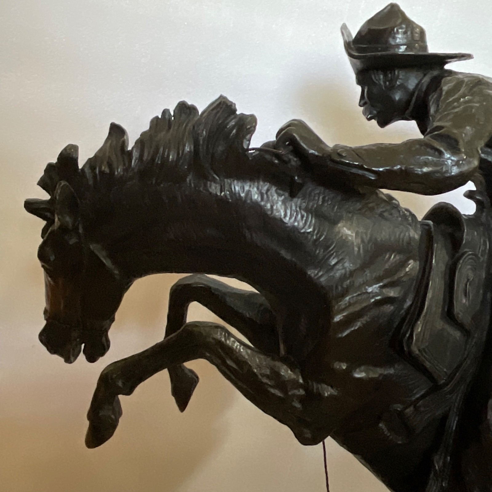 Frederic Remington Broncho Buster 32" Bronze Sculpture Western Art Repro - Image 9