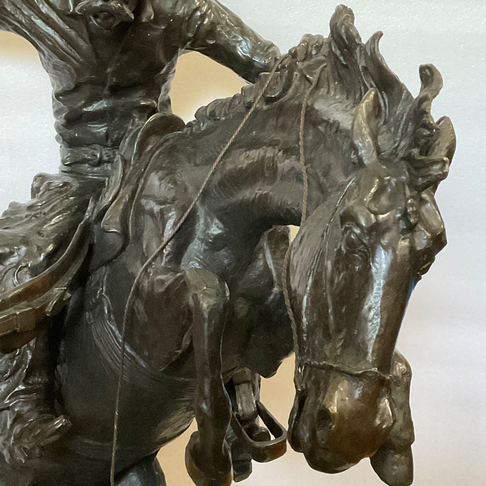 Frederic Remington Broncho Buster 32" Bronze Sculpture Western Art Repro - Image 15