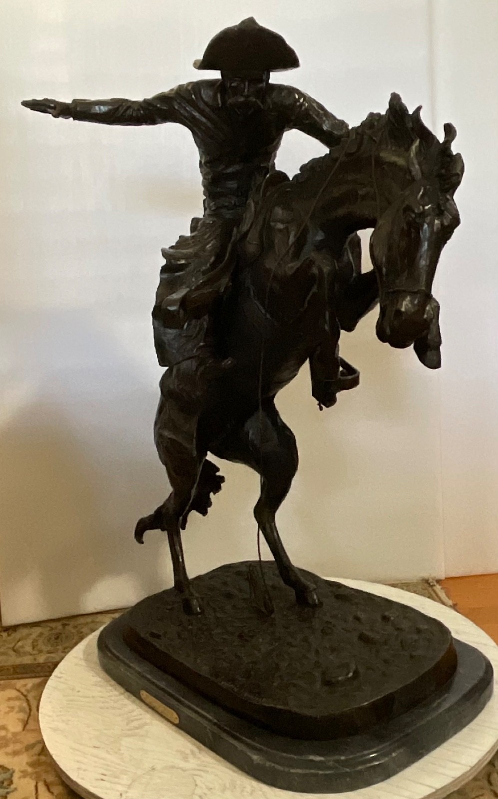 Frederic Remington Broncho Buster 32" Bronze Sculpture Western Art Repro - Image 17