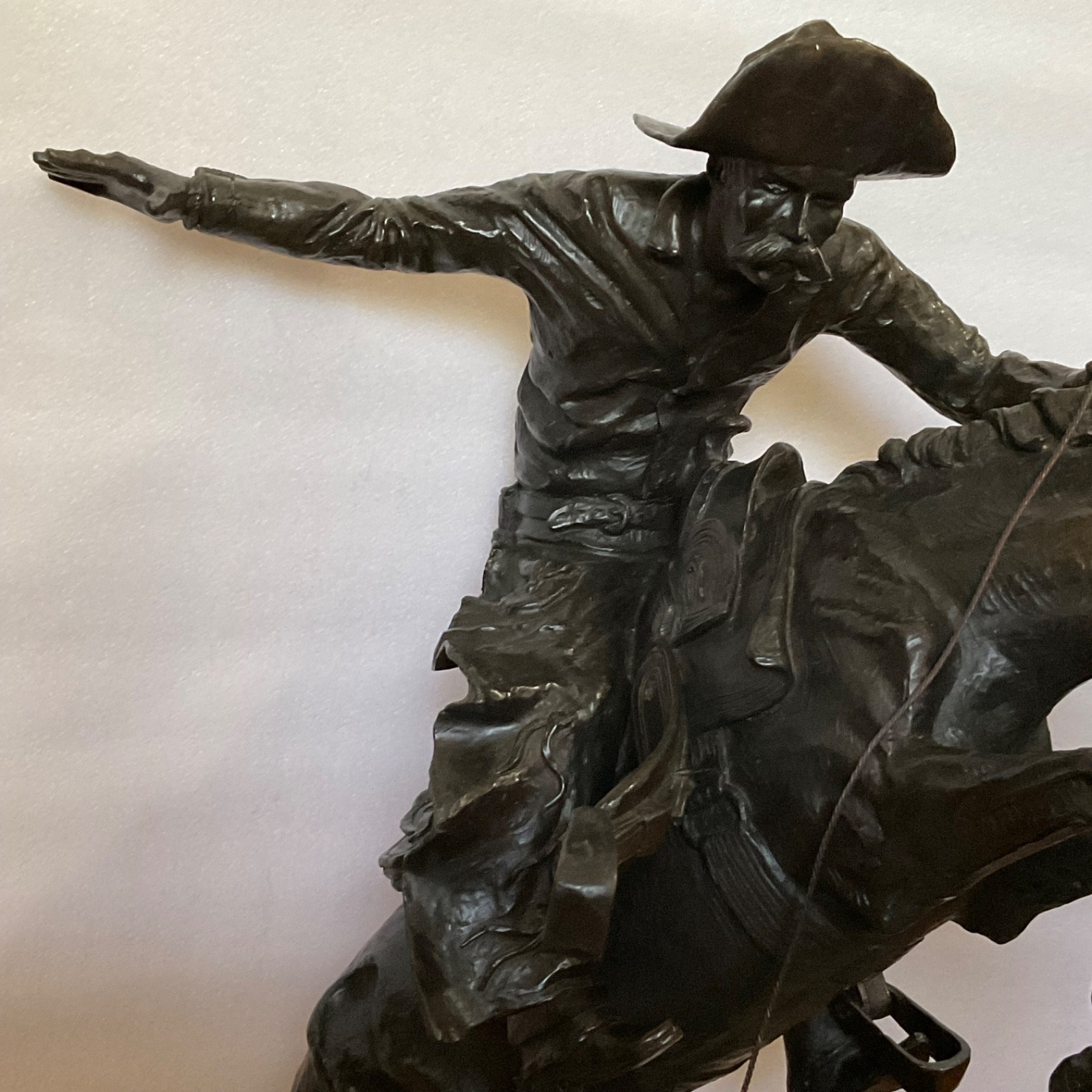 Frederic Remington Broncho Buster 32" Bronze Sculpture Western Art Repro - Image 16