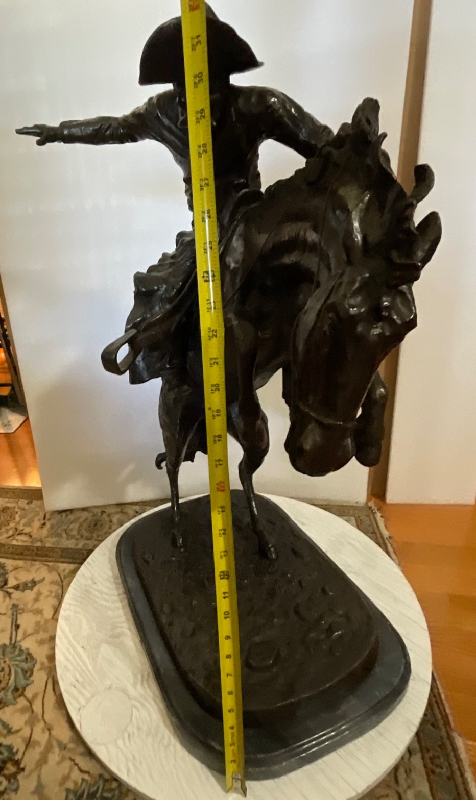 Frederic Remington Broncho Buster 32" Bronze Sculpture Western Art Repro - Image 18