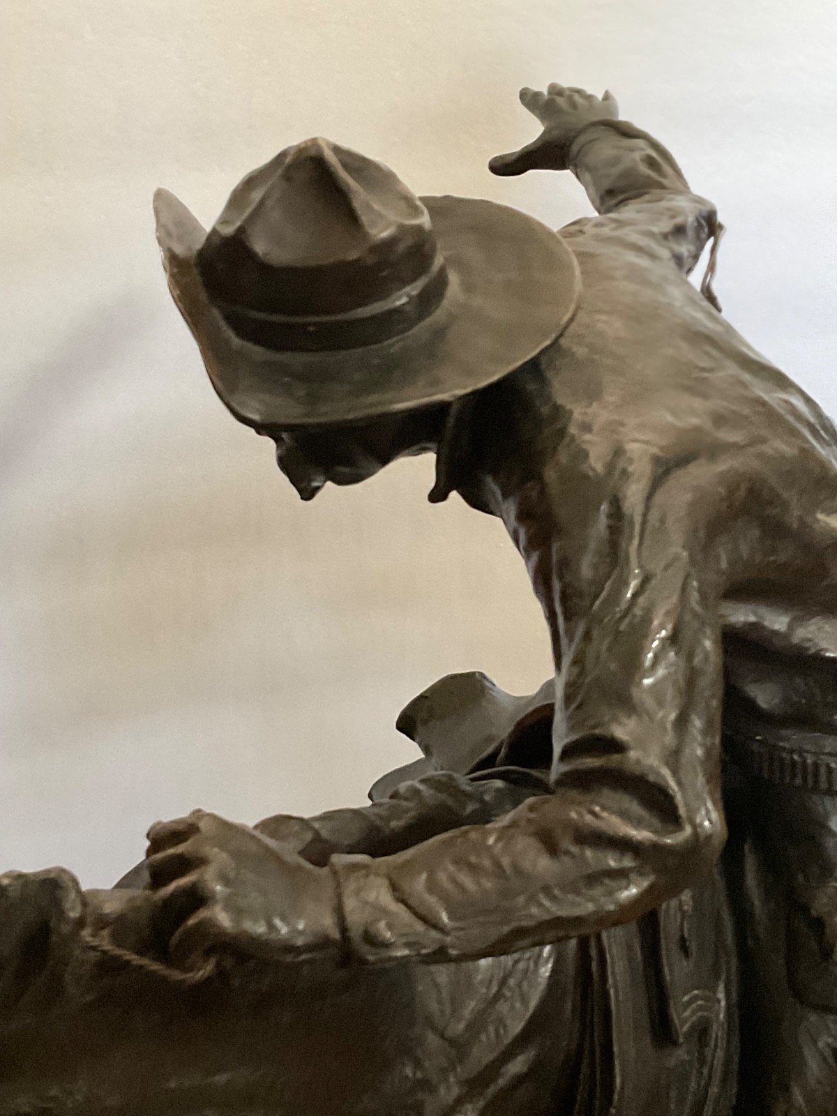 Frederic Remington Broncho Buster 32" Bronze Sculpture Western Art Repro - Image 21