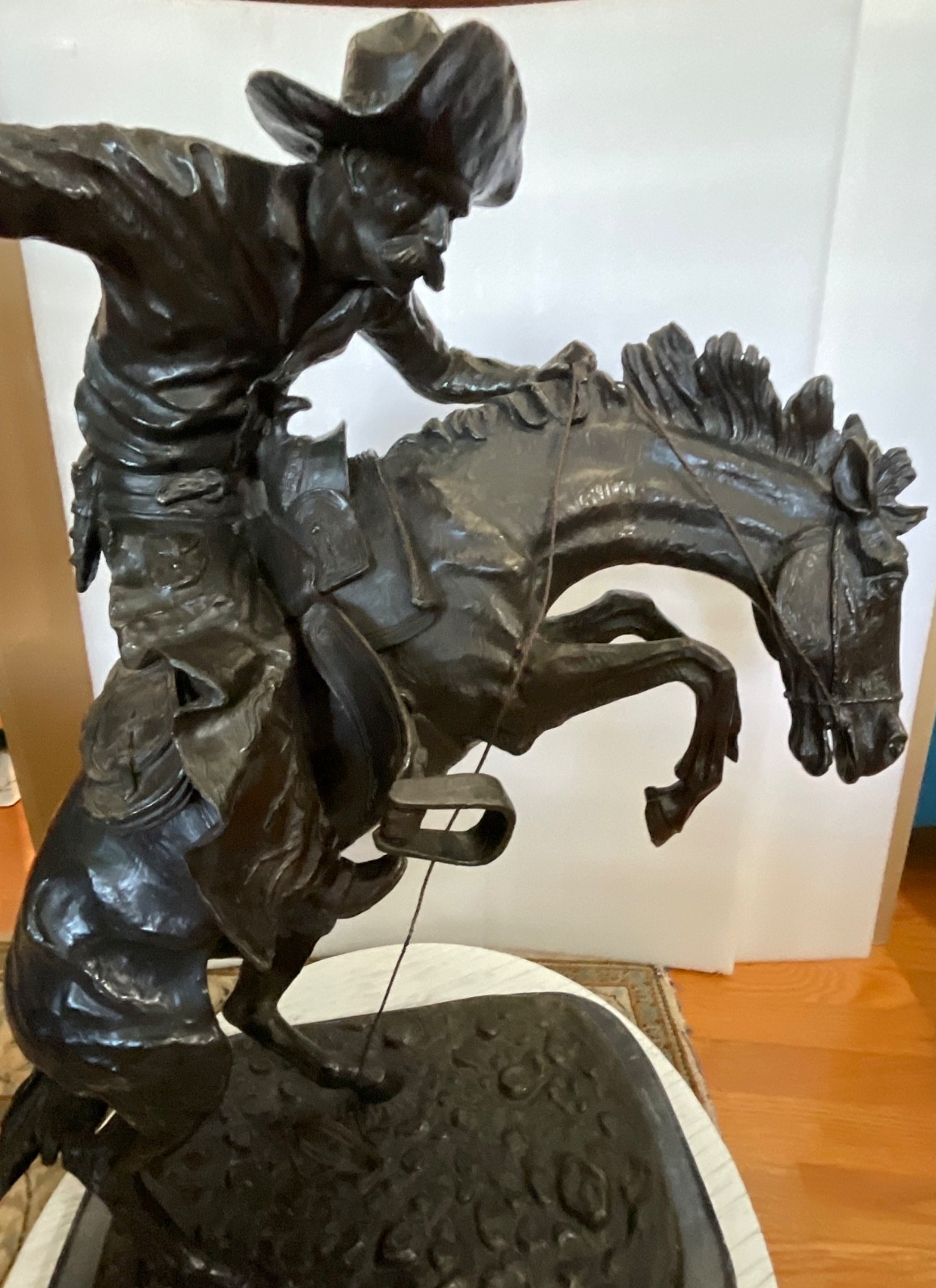 Frederic Remington Broncho Buster 32" Bronze Sculpture Western Art Repro - Image 22
