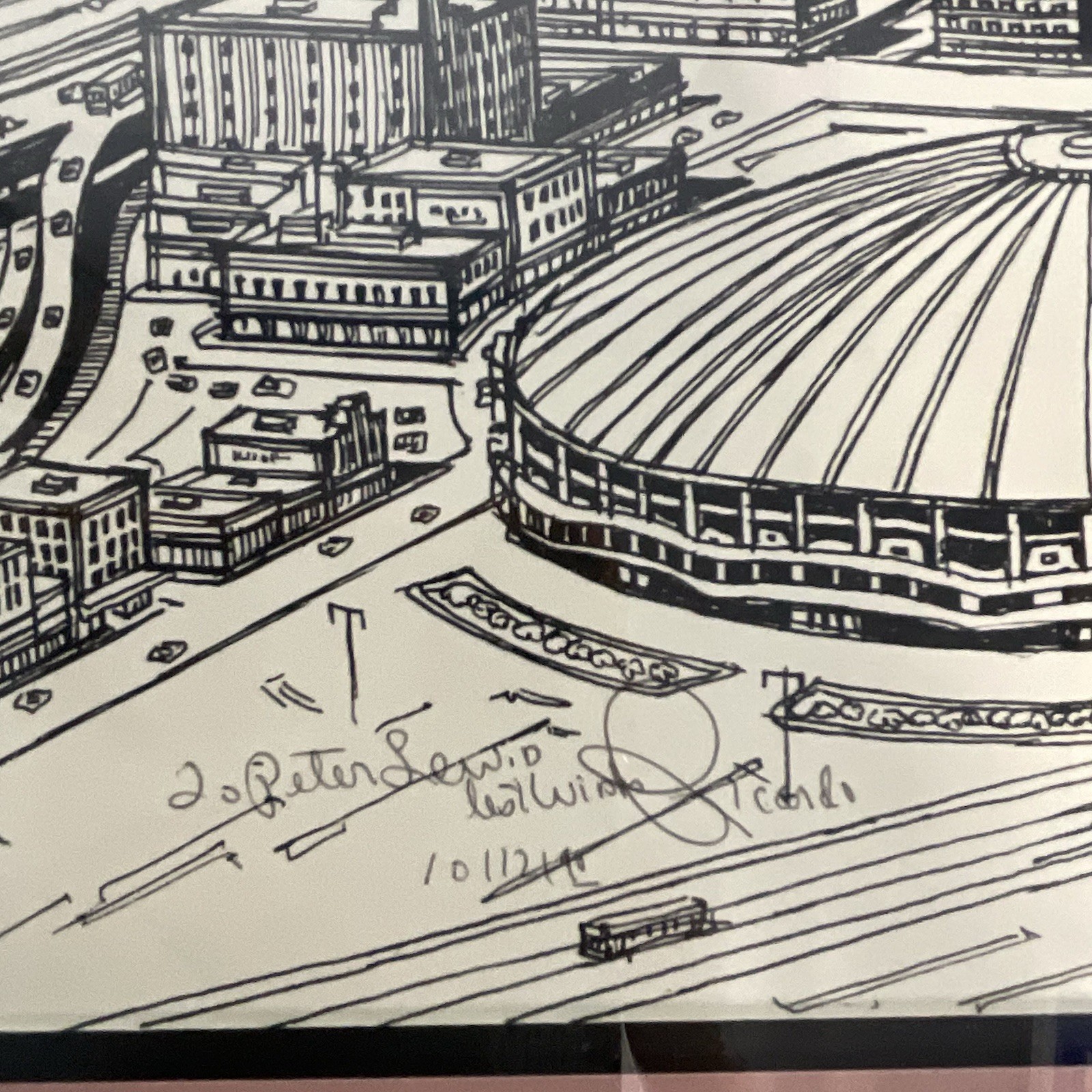 Signed Ricardo “Seattle Skyline” Vintage 1990 Framed Art – Space Needle & Dome - Image 6