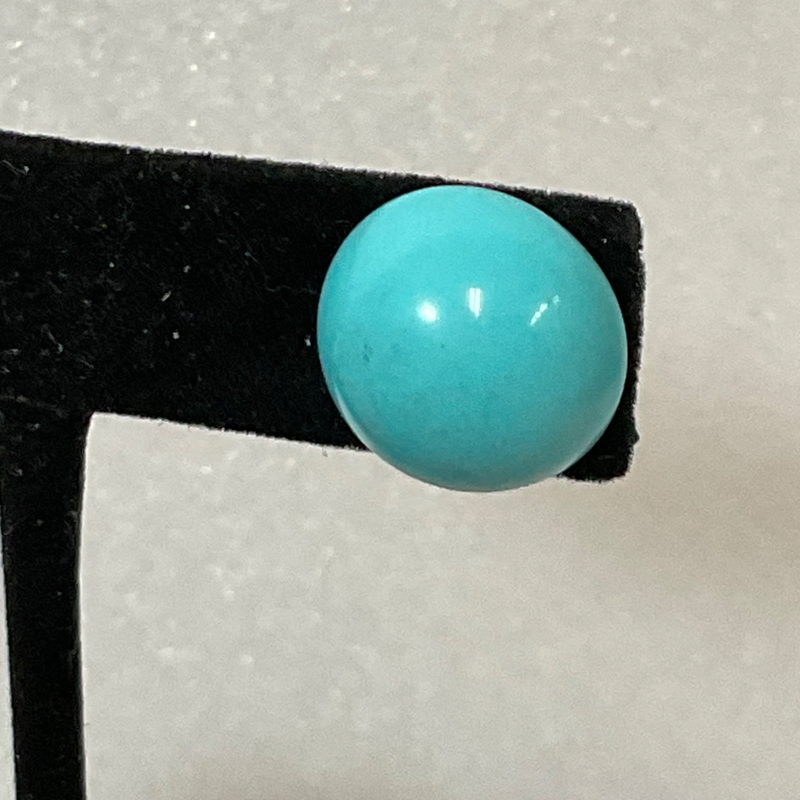 Vintage Teal Round Stud Earrings 1in 2.57g Classic Bold Post Style - Image 5