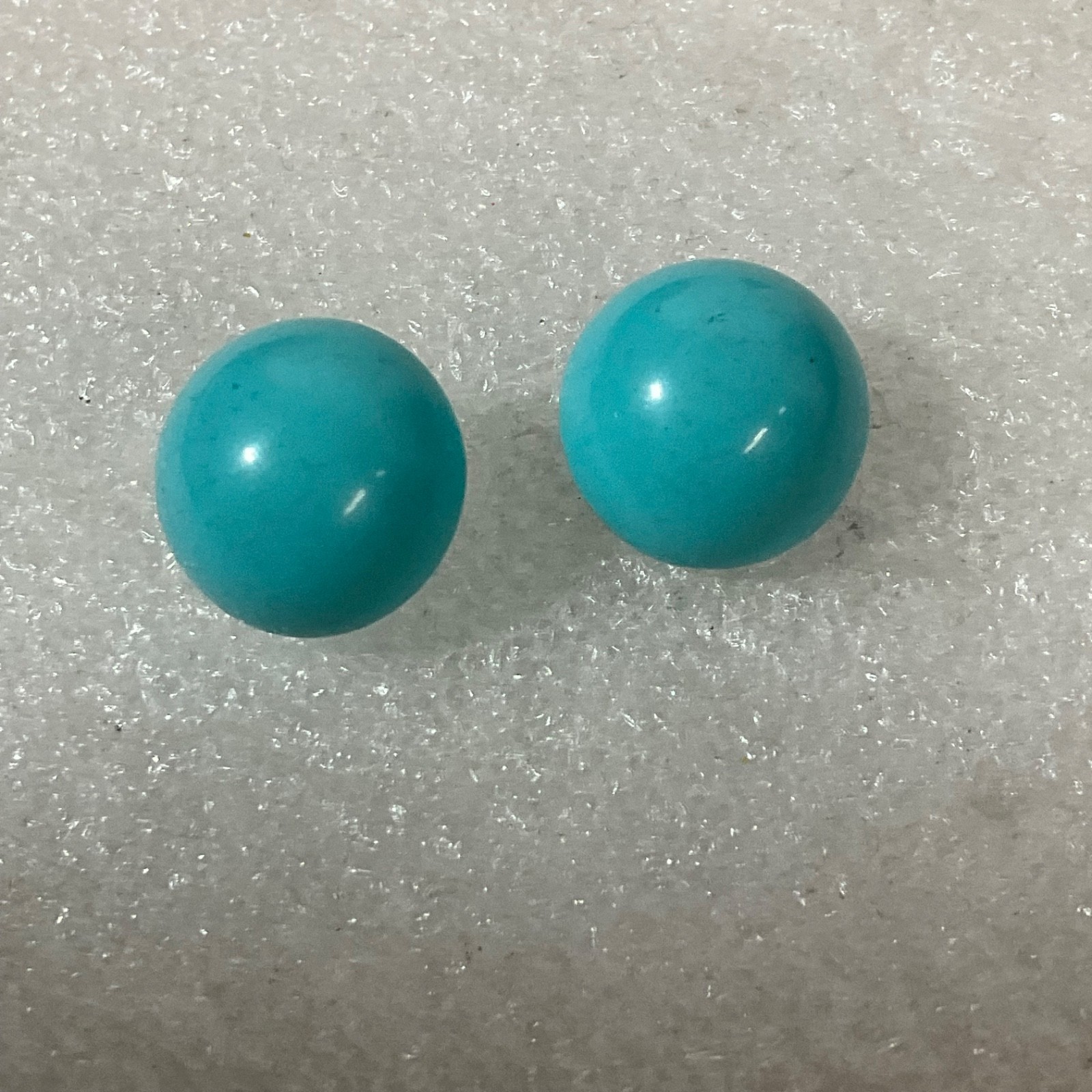 Vintage Teal Round Stud Earrings 1in 2.57g Classic Bold Post Style - Image 10