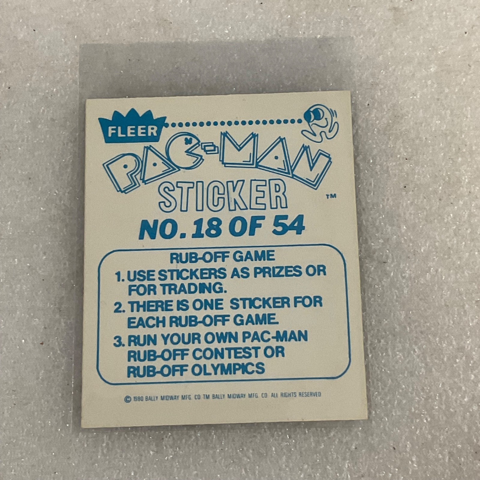 1980 Fleer Pac-Man Sticker #18 Eat My Dust Pink Ghost Raw - Image 2