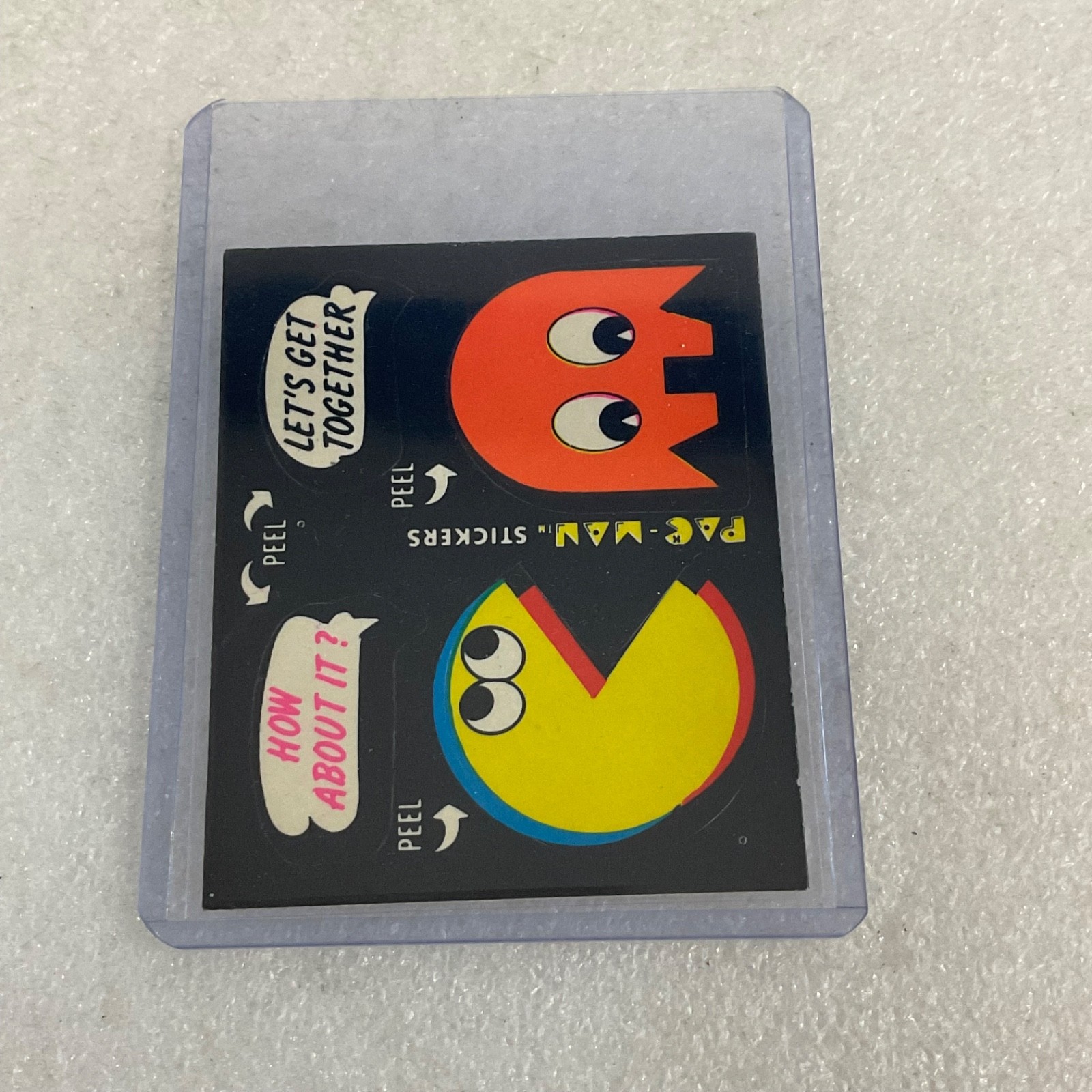 1980 Fleer Pac-Man Sticker #17 How About It Let’s Get Together - Image 3