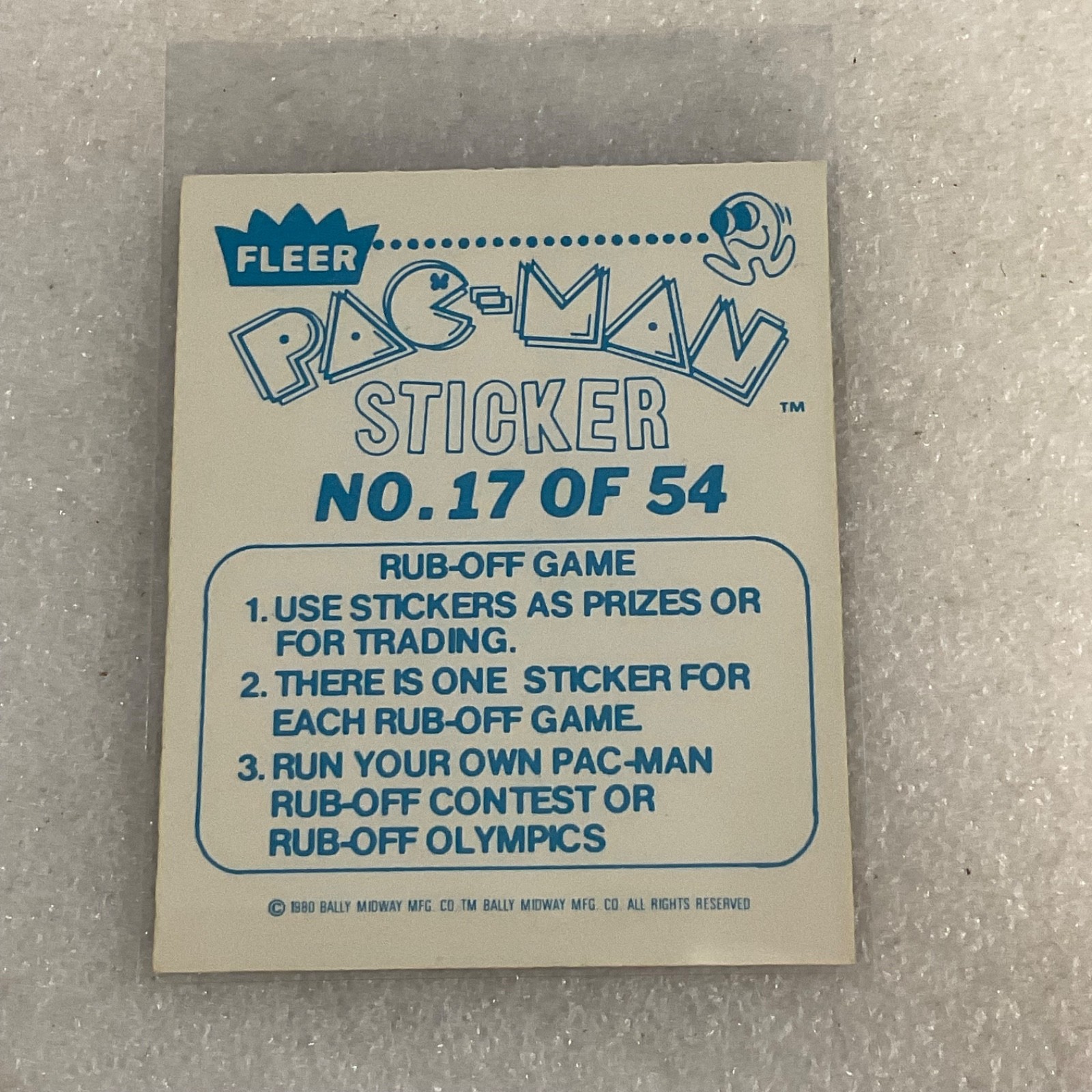 1980 Fleer Pac-Man Sticker #17 How About It Let’s Get Together - Image 2
