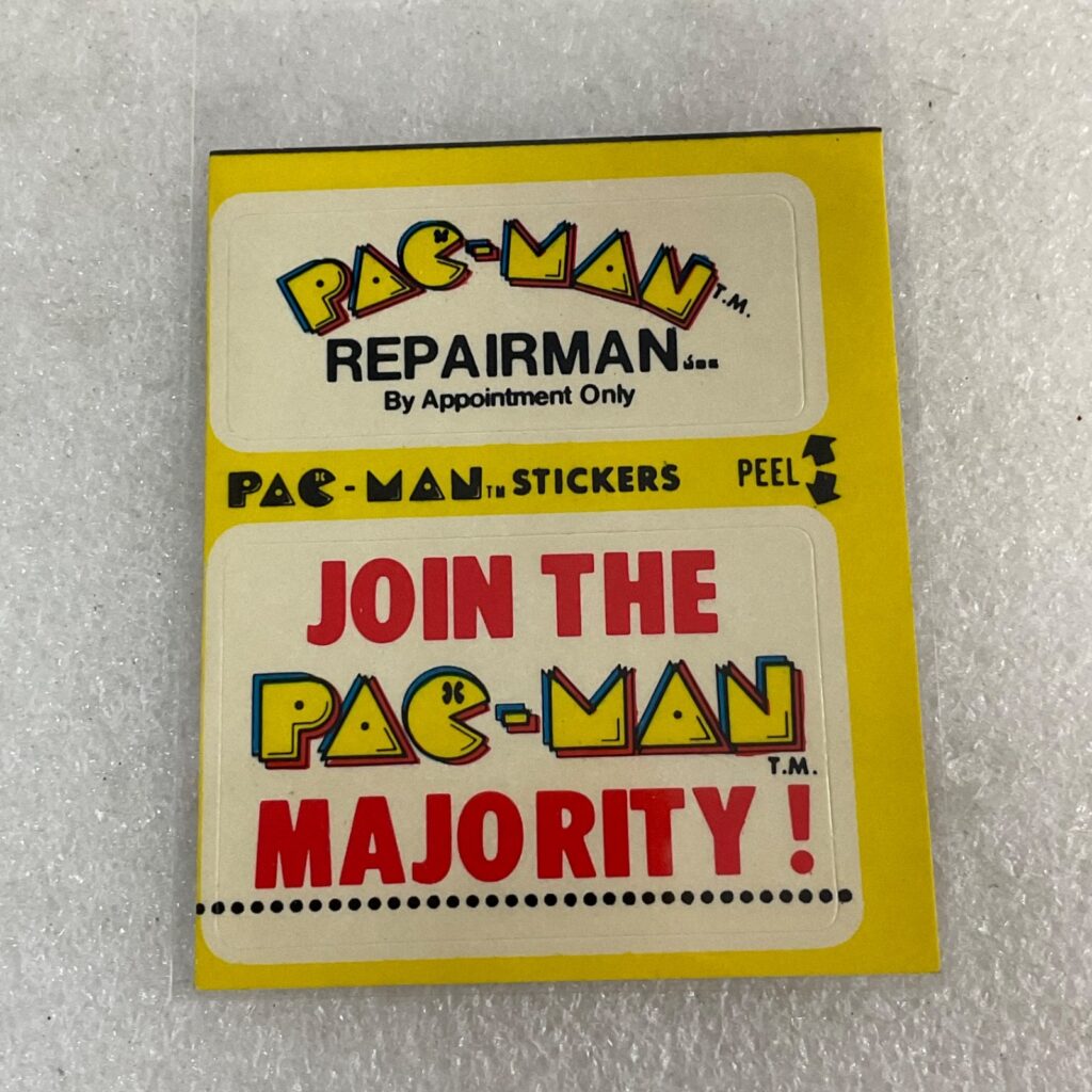 1980 Fleer Pac-Man Sticker #21 Repairman Join Majority Raw Bally Midway - Image 1