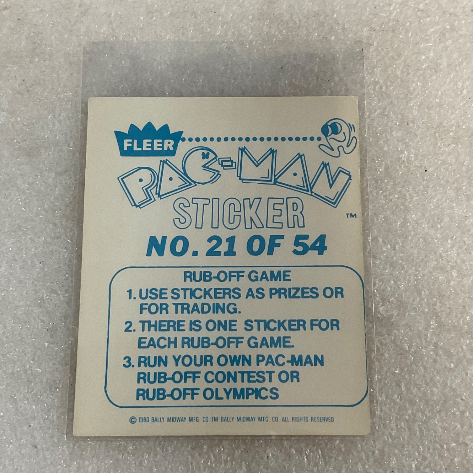 1980 Fleer Pac-Man Sticker #21 Repairman Join Majority Raw Bally Midway - Image 3