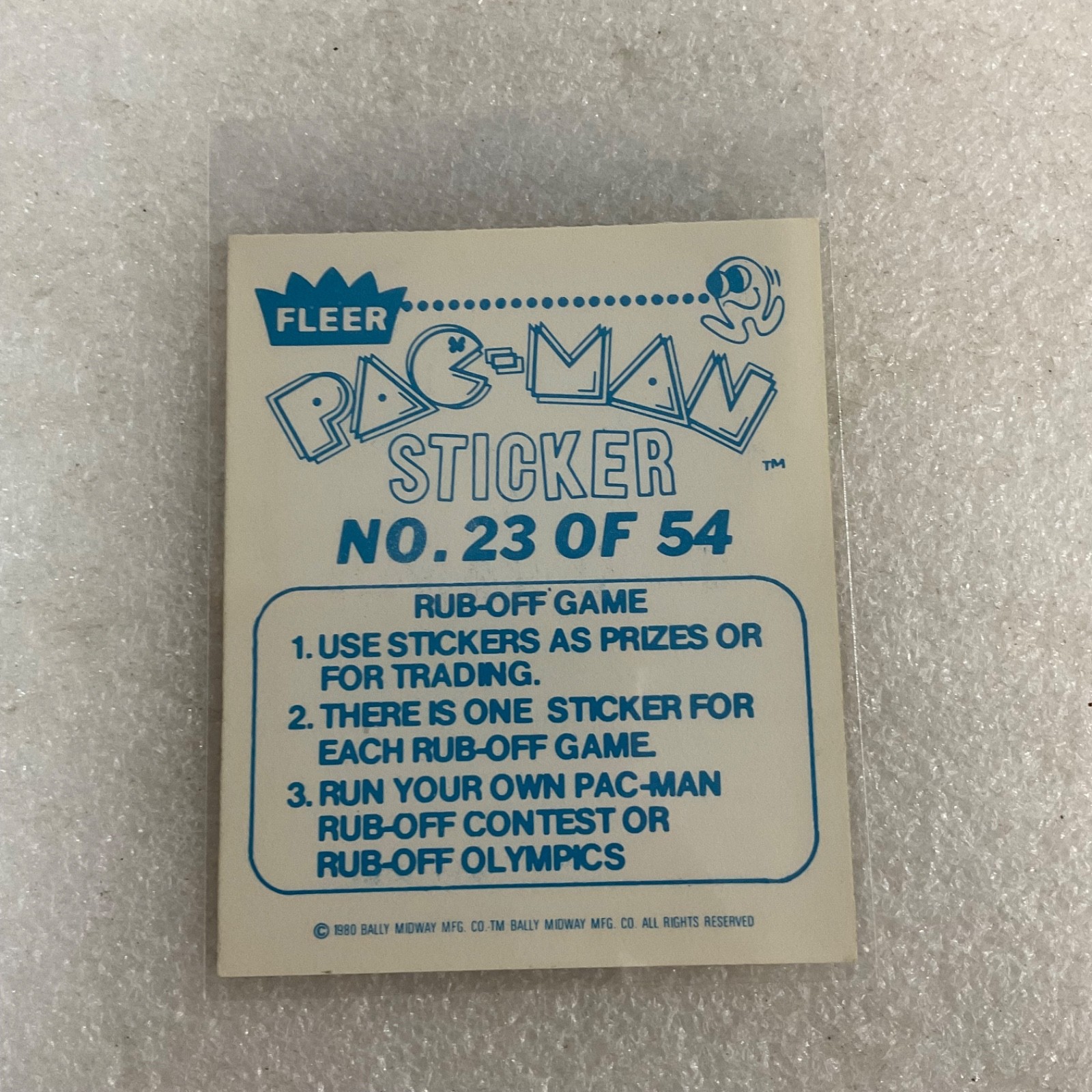 Vintage 1980 Fleer Pac-Man Sticker #23 U.S. Pac-Man Team Bally Midway Raw - Image 2