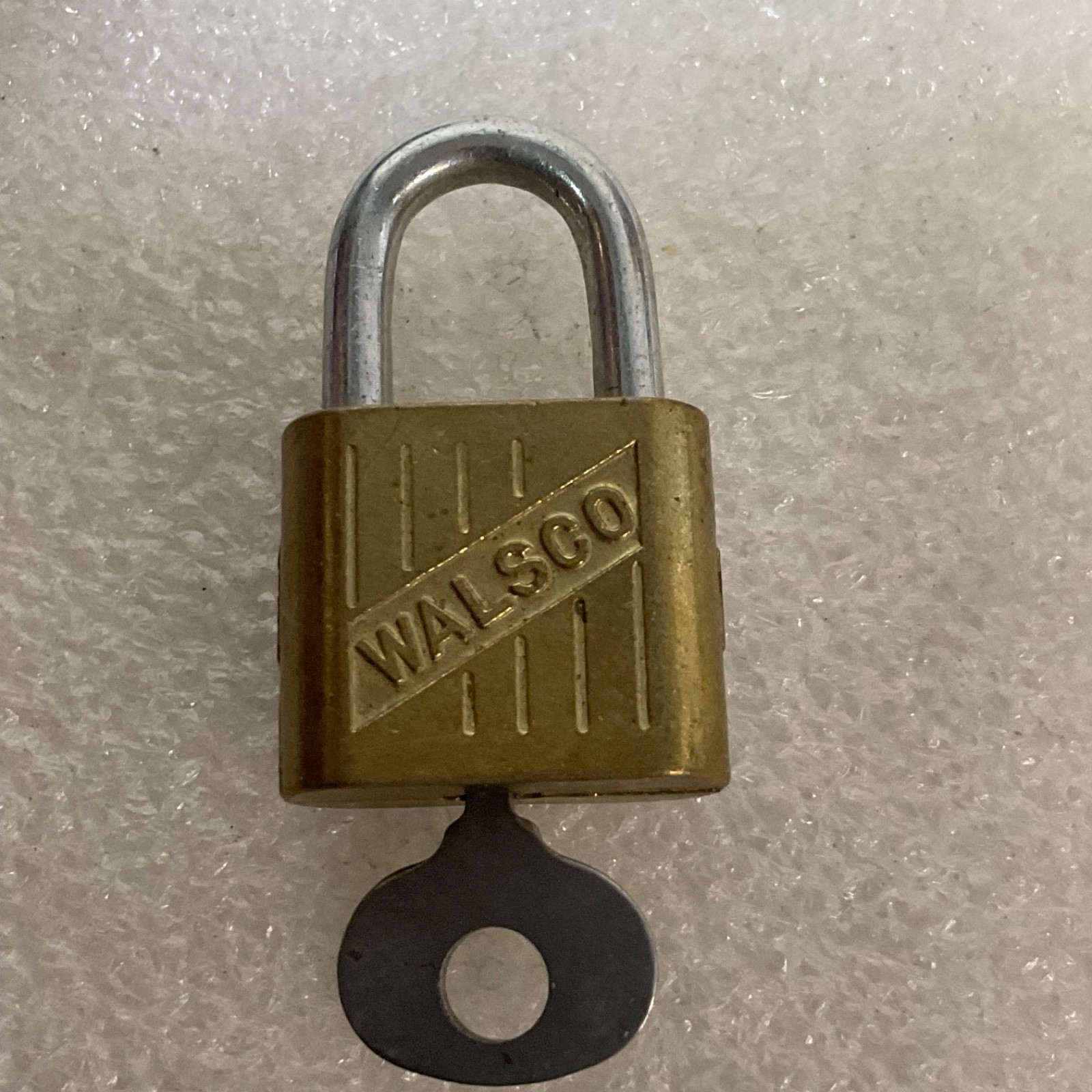 Vintage Walsco Brass Padlock with Key 1.5in Made in USA Mini Lock - Image 1