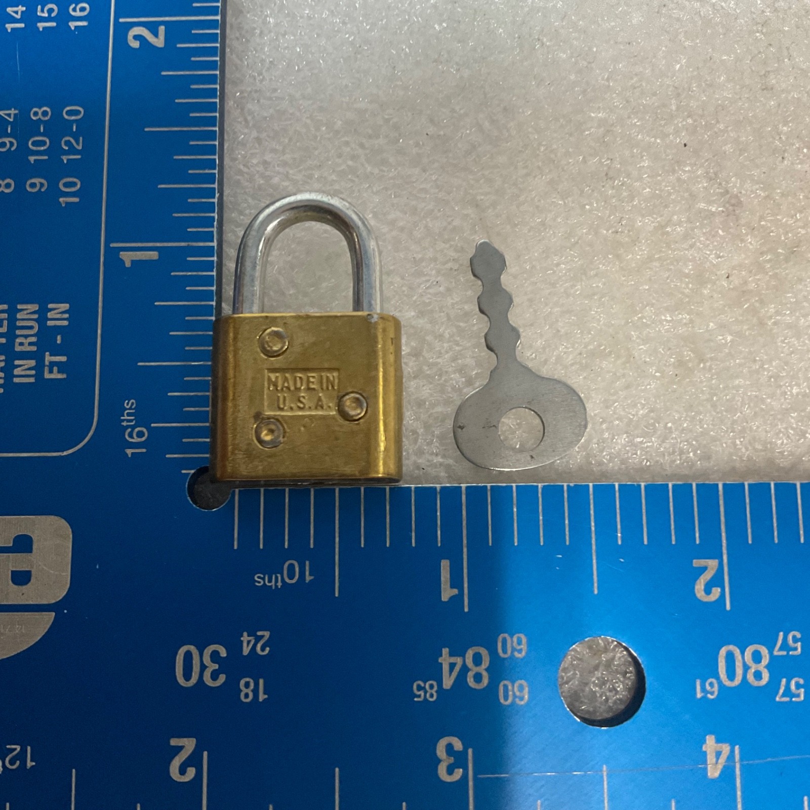 Vintage Walsco Brass Padlock with Key 1.5in Made in USA Mini Lock - Image 6