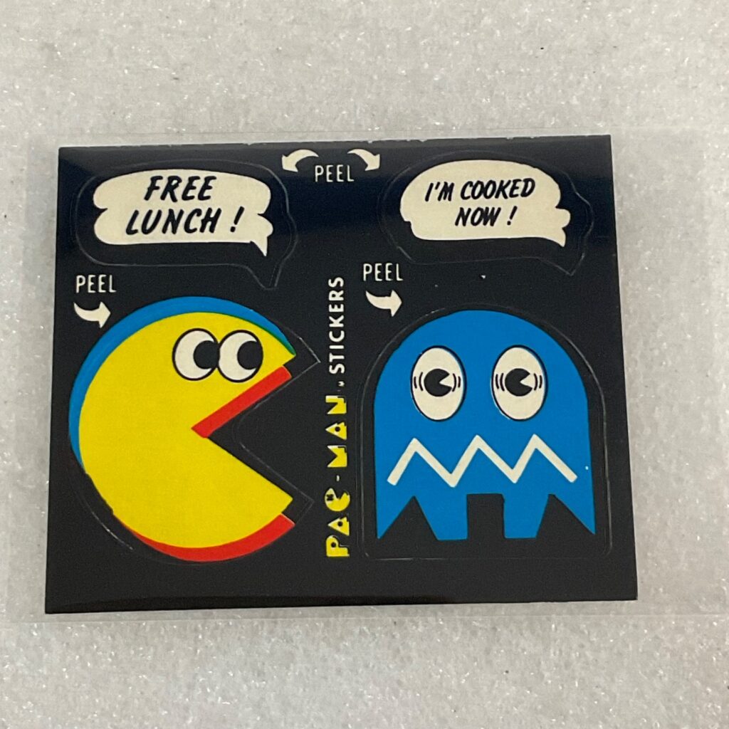 1980 Fleer Pac-Man Sticker #24 Free Lunch I'm Cooked Now Raw - Image 1
