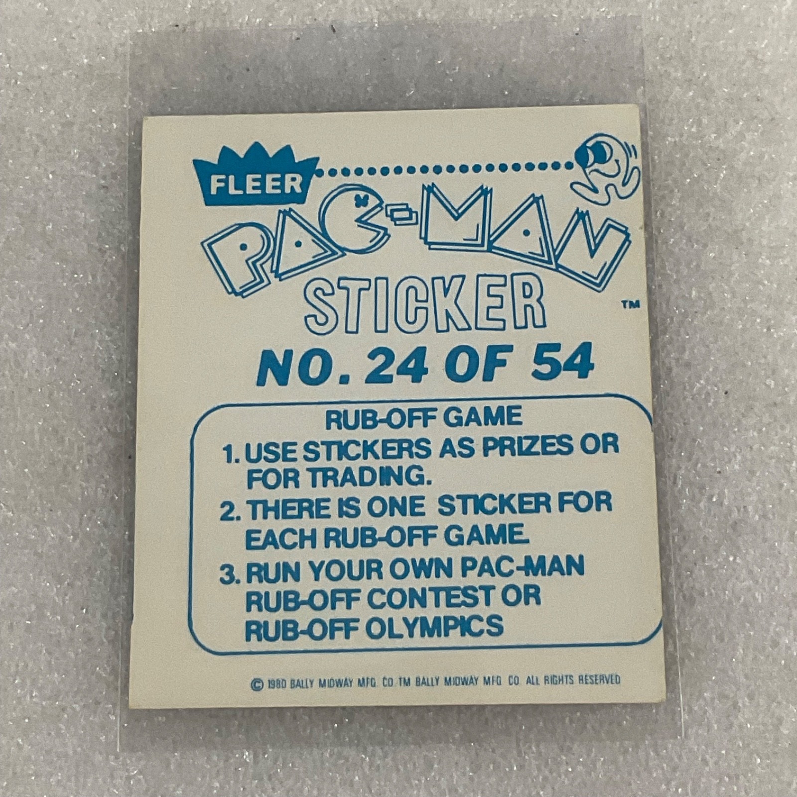 1980 Fleer Pac-Man Sticker #24 Free Lunch I'm Cooked Now Raw - Image 2