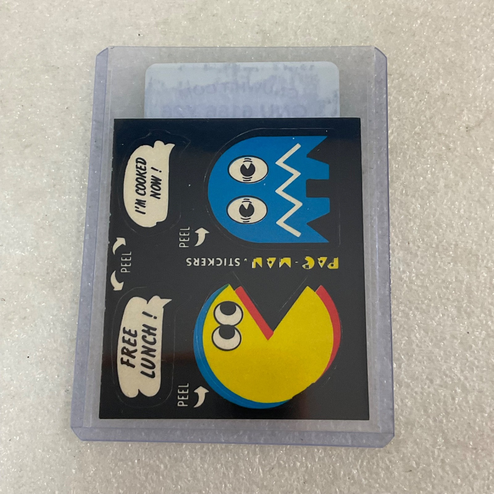 1980 Fleer Pac-Man Sticker #24 Free Lunch I'm Cooked Now Raw - Image 3