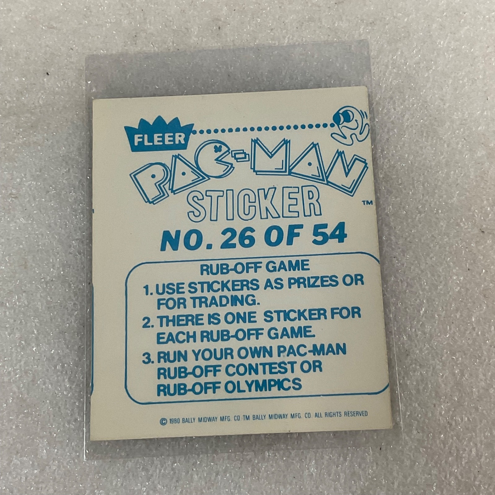 1980 Fleer Pac-Man Sticker #26 School's Out Pac-Man's In Ungraded - Image 2