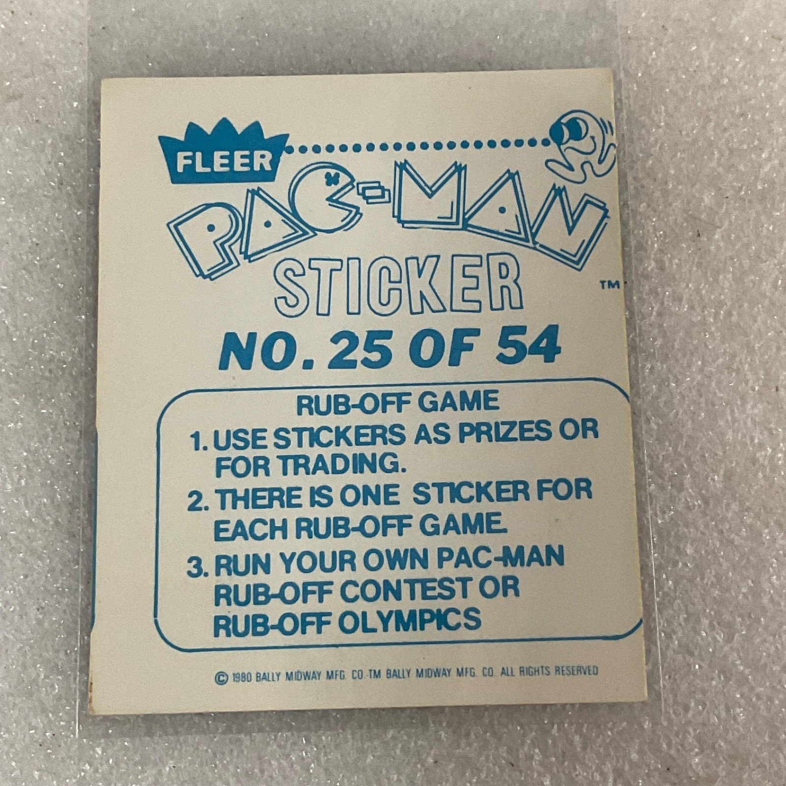 1980 Fleer Pac-Man Sticker #25 Good to the Last Bite Bally Midway - Image 2