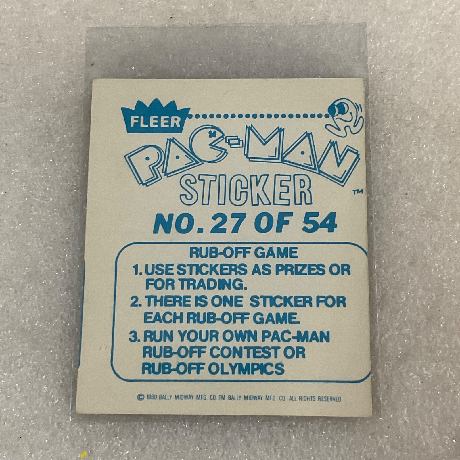 1980 Fleer Pac-Man Sticker No. 27 Are You Kidding Waka Ungraded - Image 2