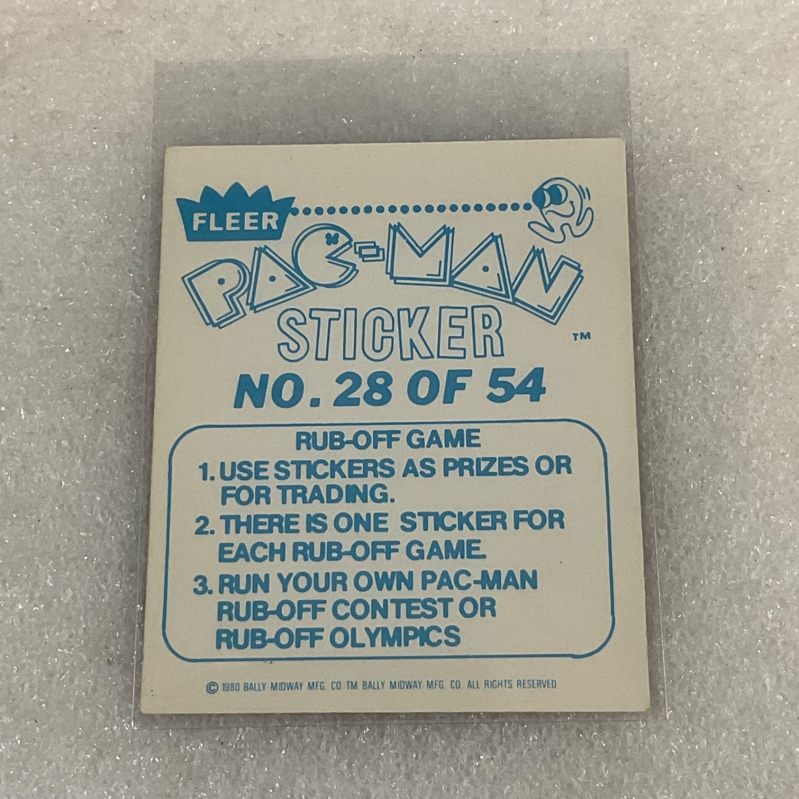 1980 Fleer Pac-Man Sticker #28 How Far Can You Go Pink Ghost Ungraded - Image 2