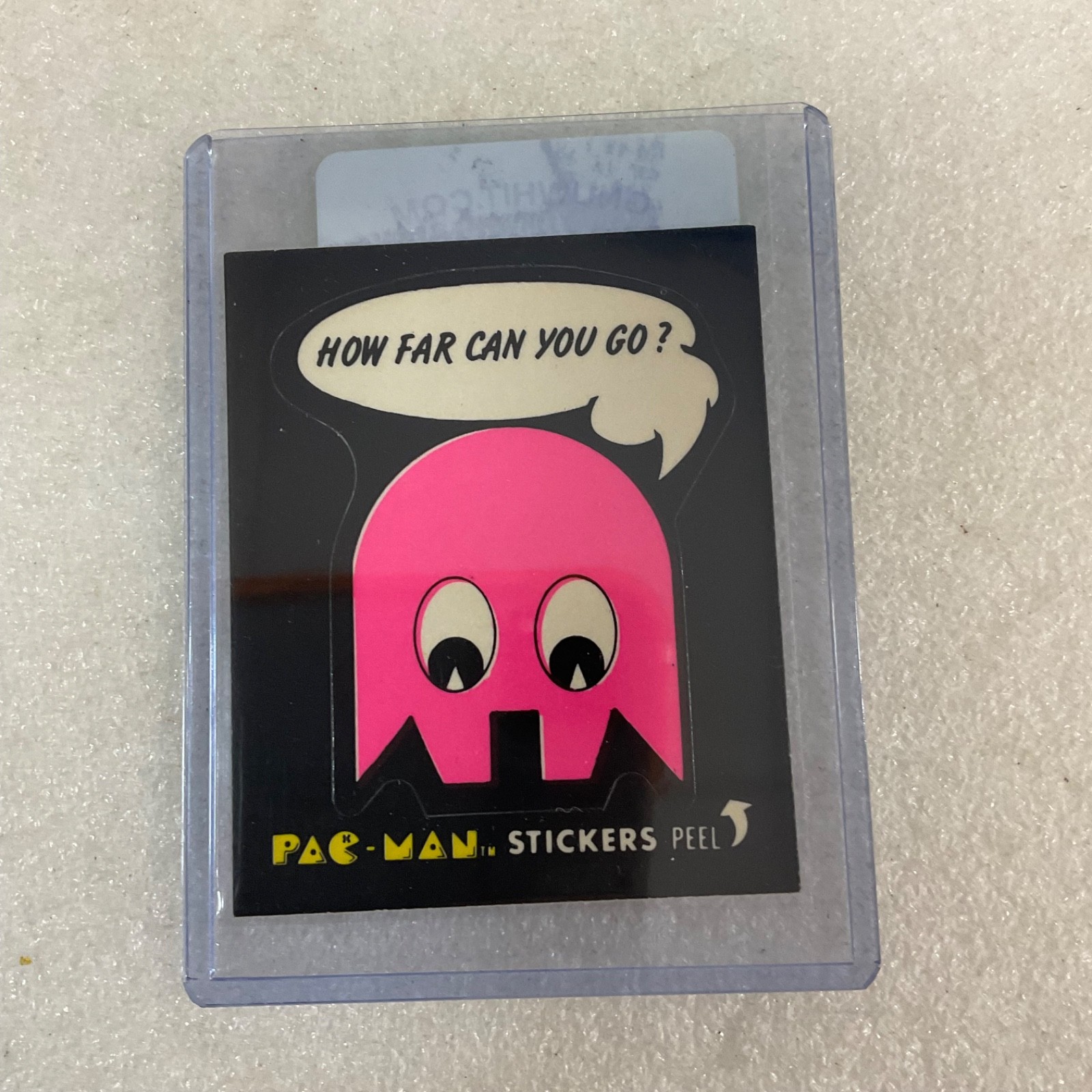 1980 Fleer Pac-Man Sticker #28 How Far Can You Go Pink Ghost Ungraded - Image 3