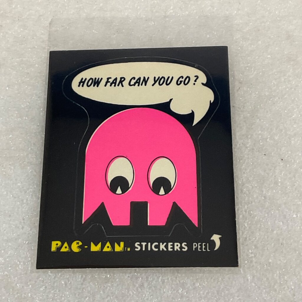 1980 Fleer Pac-Man Sticker #28 How Far Can You Go Pink Ghost Ungraded - Image 1