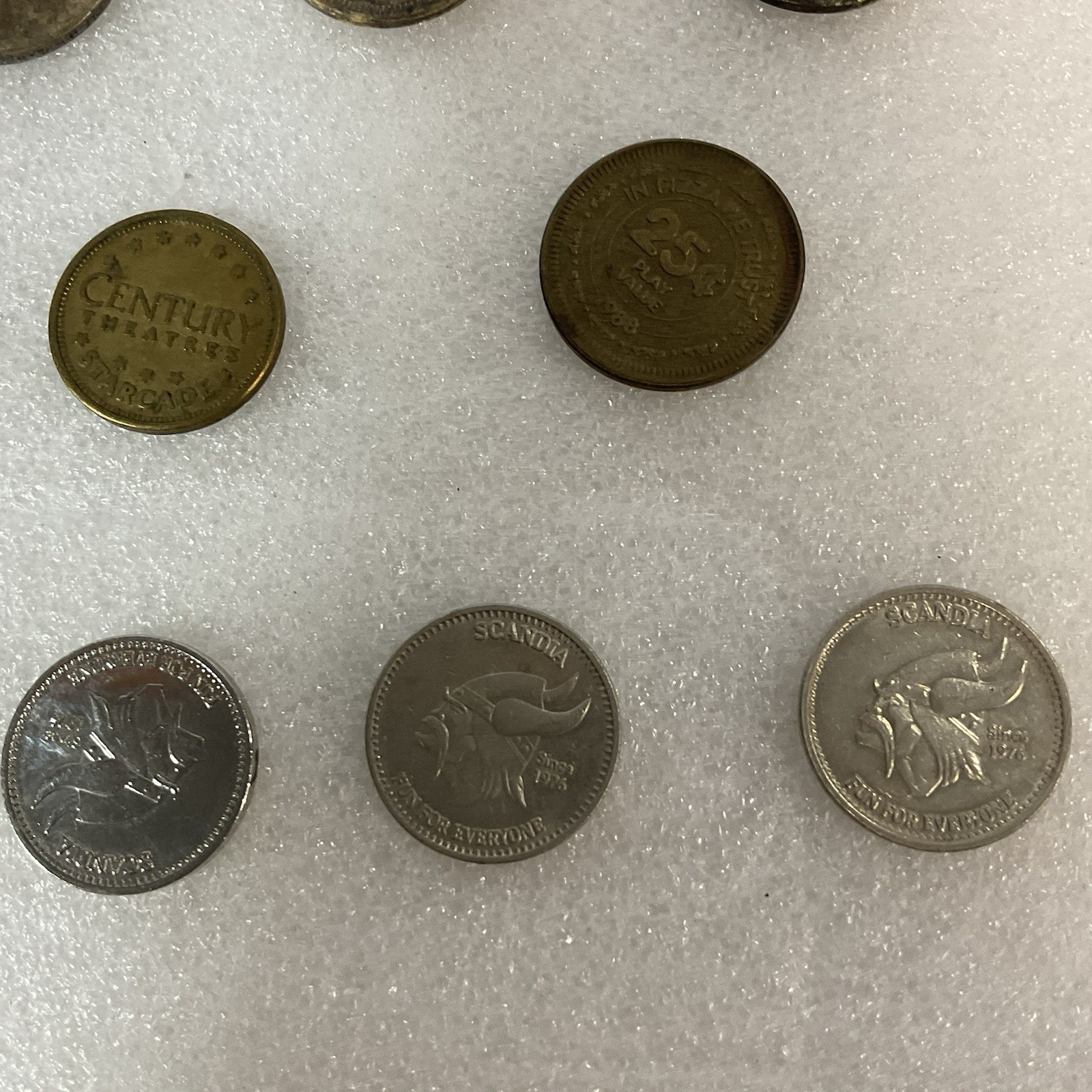 Lot Of 15 Metal Gaming Tokens Carousel Chuck Cheese Laser X Scandia Venus Strike - Image 5