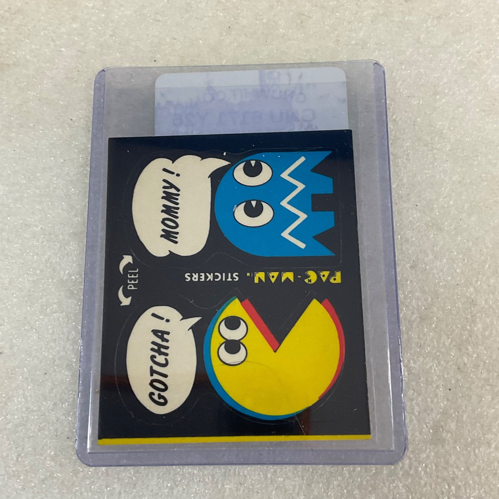1980 Fleer Pac-Man Sticker #29 Gotcha Mommy Blue Ghost Ungraded - Image 3