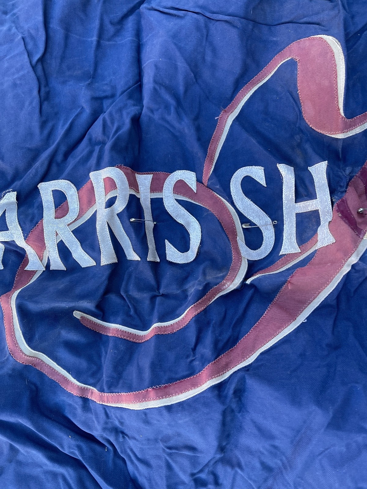 Vintage Harris Show Horses 84in x48in Canvas Stall Drape Wall Banner Advertising - Image 3